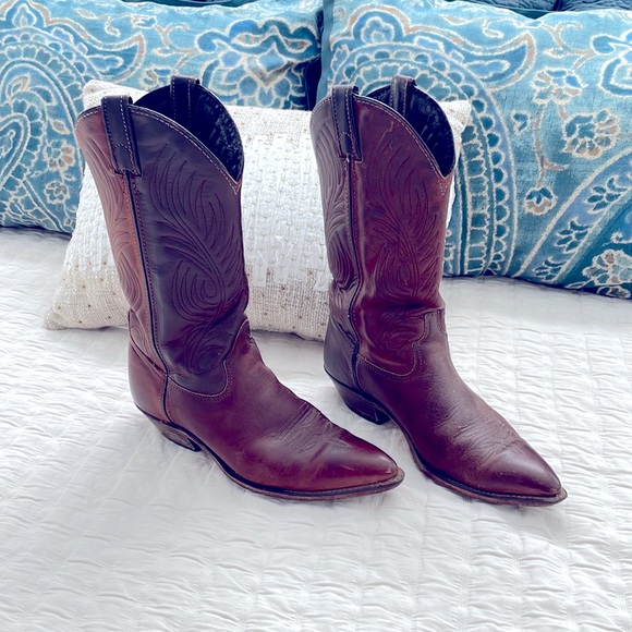 Shoes - Brown Leather Western Boots
